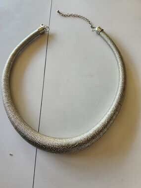 Silver Tubular Collar Necklace - Women Jewelry